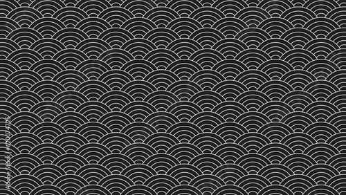 Leinwand Poster Chinese pattern, black and white seamless pattern