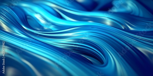 Blue abstract liquid wave background  flowing liquid  Generative AI