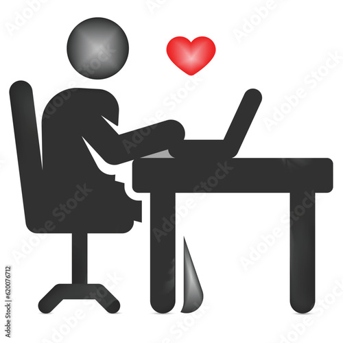 romantic chat person valentine day celebration 3d vector couple icon