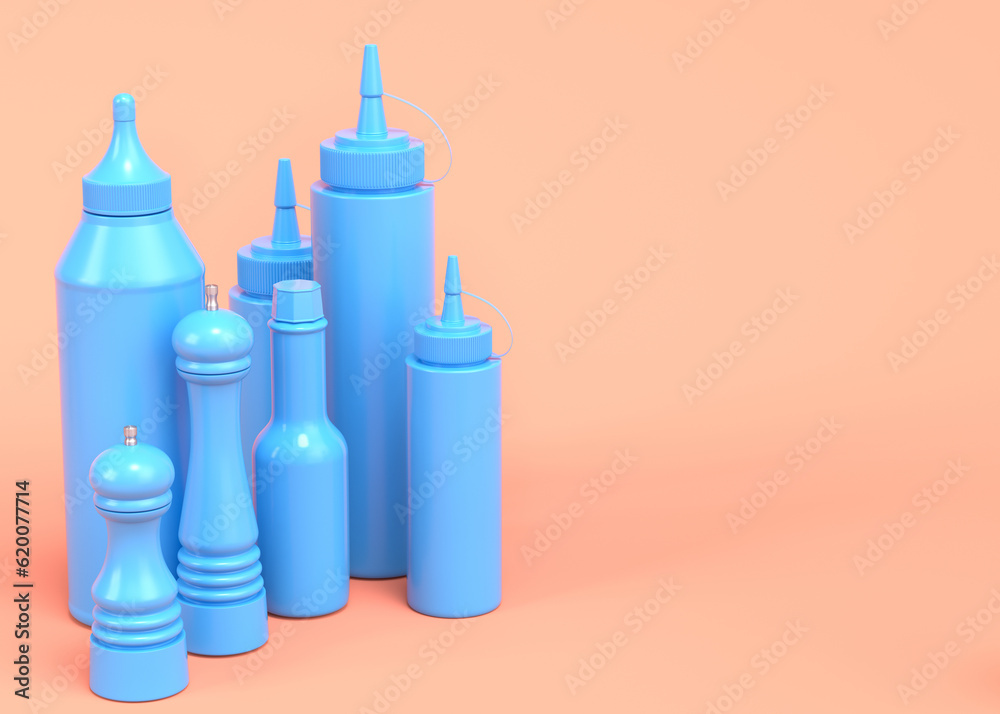 Set of disposable utensils like plate, folk, spoon,knife, cup and pepper mill Set of disposable utensils like plate, folk, spoon,knife, cup and pepper mill