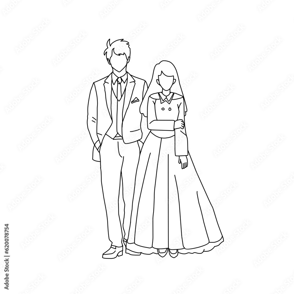 Fototapeta premium Sketch a couple of love