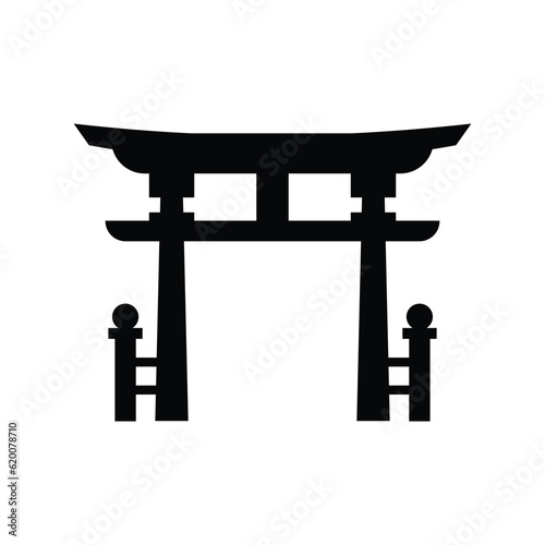 Torii gate Icon design. isolated on white background. vector illustration
