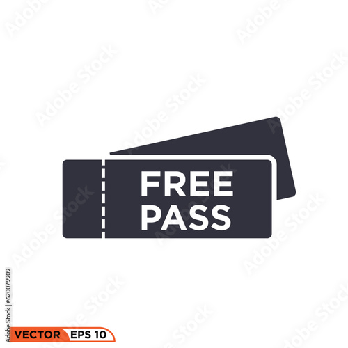 Icon vector graphic of Ticket Free pass