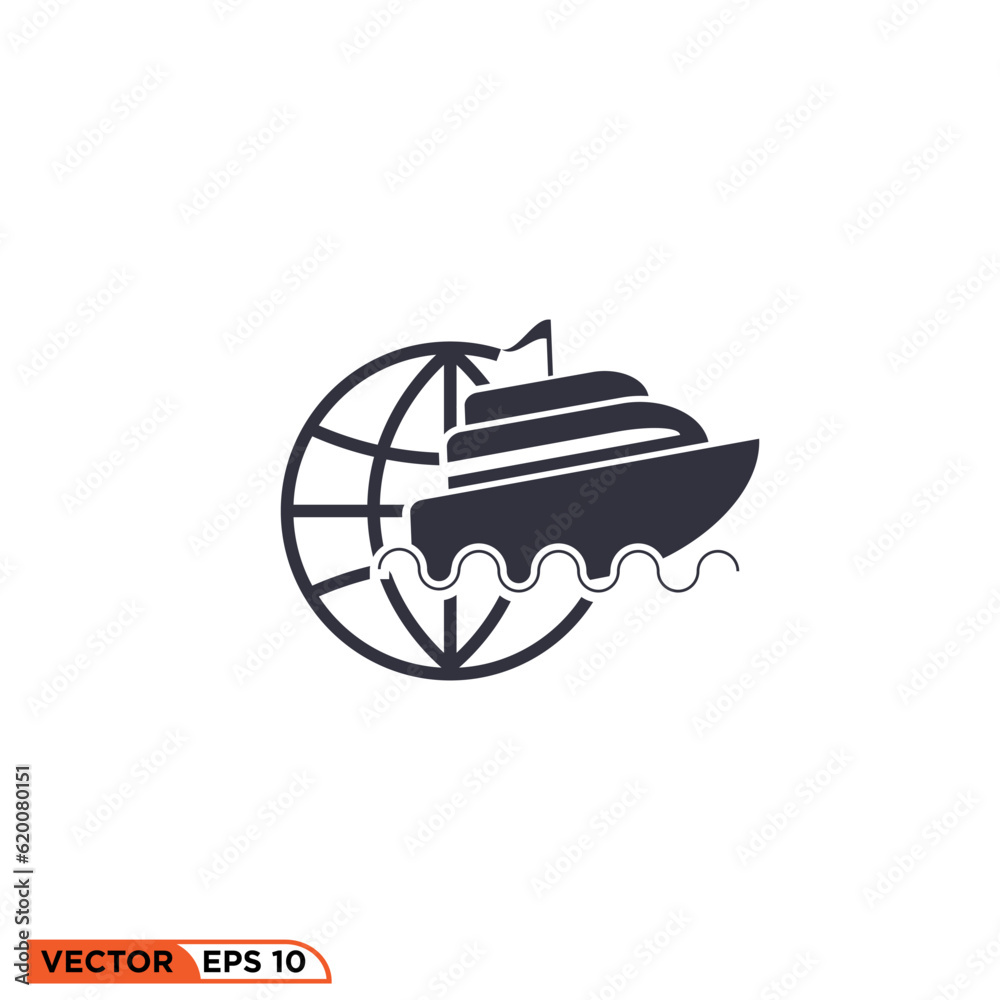 Icon vector graphic of World Ship logo Icon vector graphic of World Ship logo
