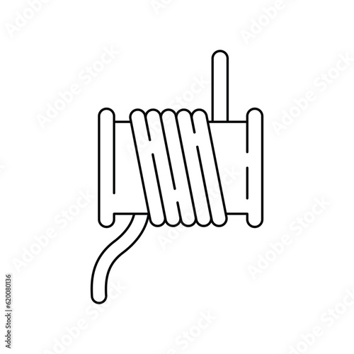 Coiled rope line icon design. isolated on white background. vector illustration