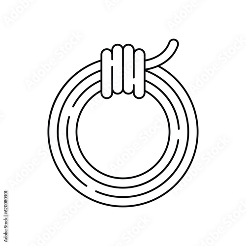Coiled rope line icon design. isolated on white background. vector illustration