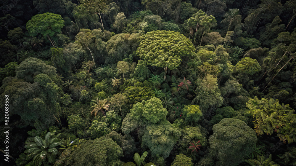 Aerial View of Vibrant Rainforest Canopy