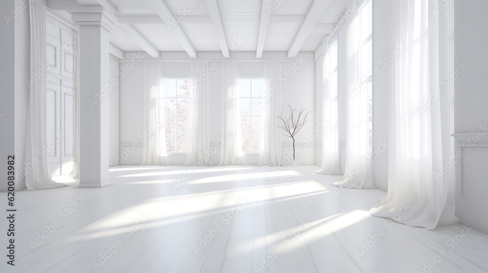 Fototapeta premium Abstract white interior