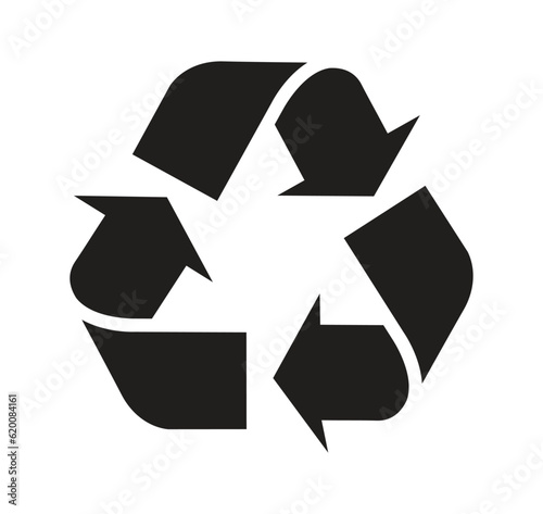 Recycle icon illustrator vector. Green symbols isolated on white background photo