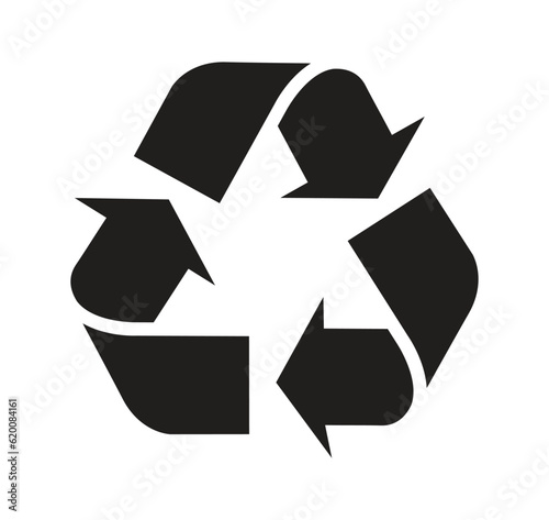 Recycle icon illustrator vector. Green symbols isolated on white background