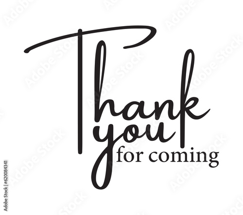 Thank you coming typography font text vector.