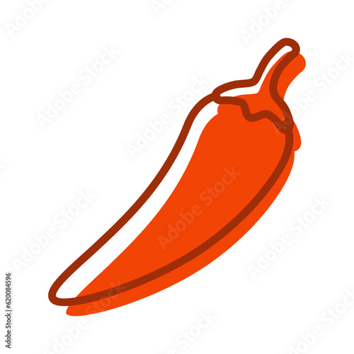 Logo salsa picante. Silueta de pimiento picante lineal