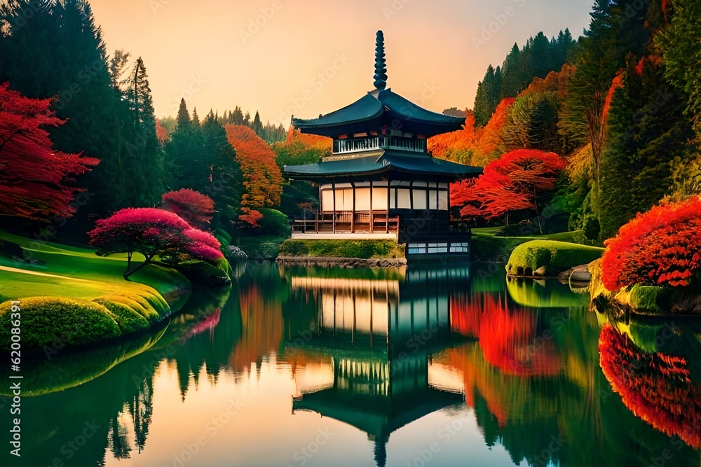 Fototapeta premium chinese temple in the night