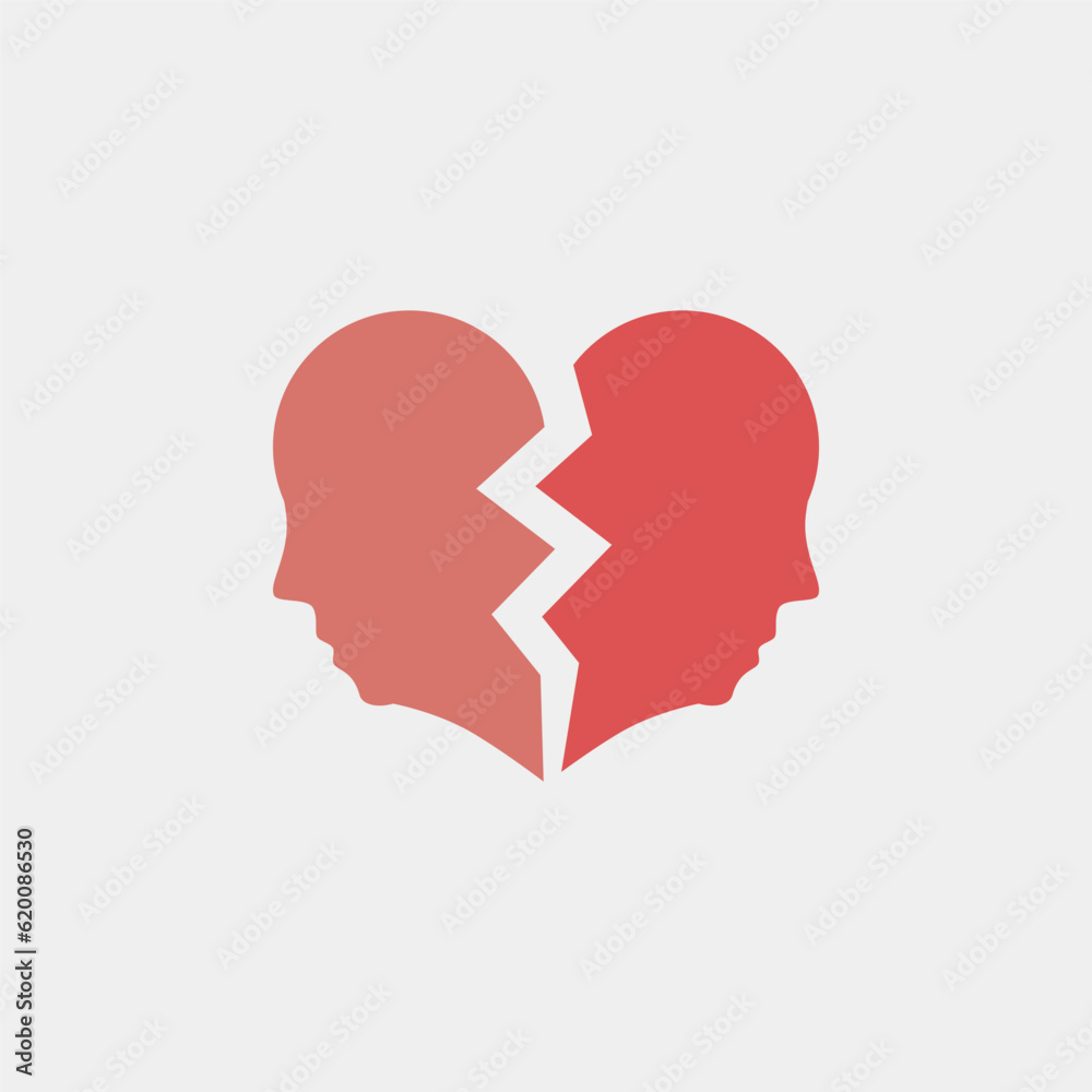  Broken Heart Couple Logo