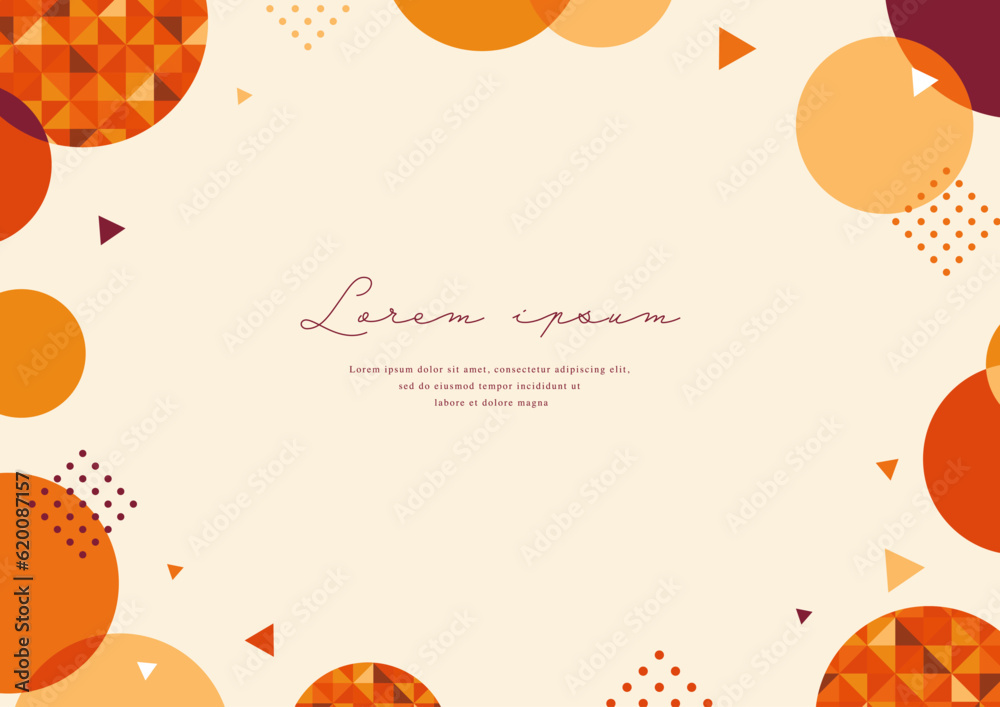 Autumn colored geometric pattern card design