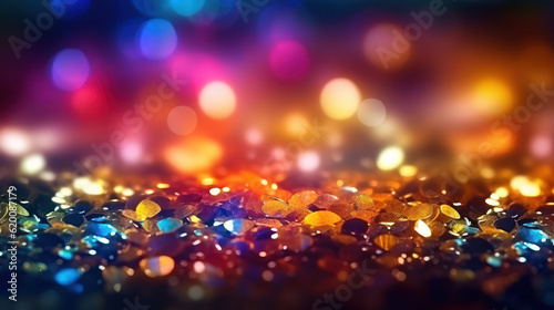  Glitter colorful light bokeh background 