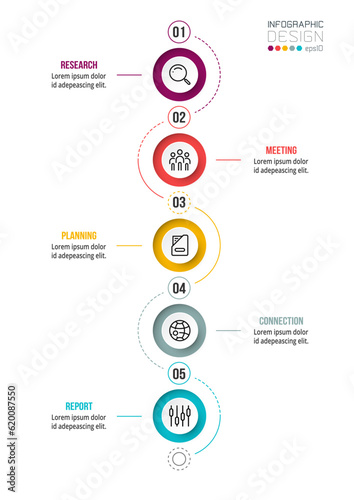 Infographic template business concept with workflow. 