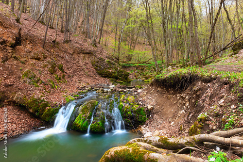 beautiful waterfall in Apuseni mountains photo