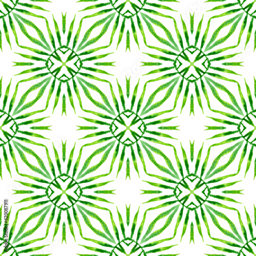 Tropical seamless pattern. Green pleasant boho