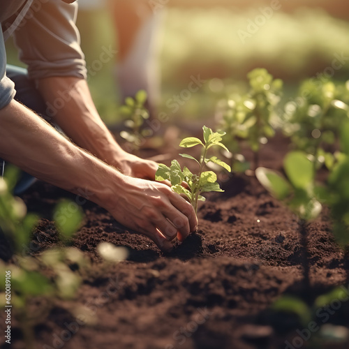 People plant trees to promote food crop production and resource recovery based on the concept of sustainability  global warming reduction and community involvement. Built with Generative AI technology