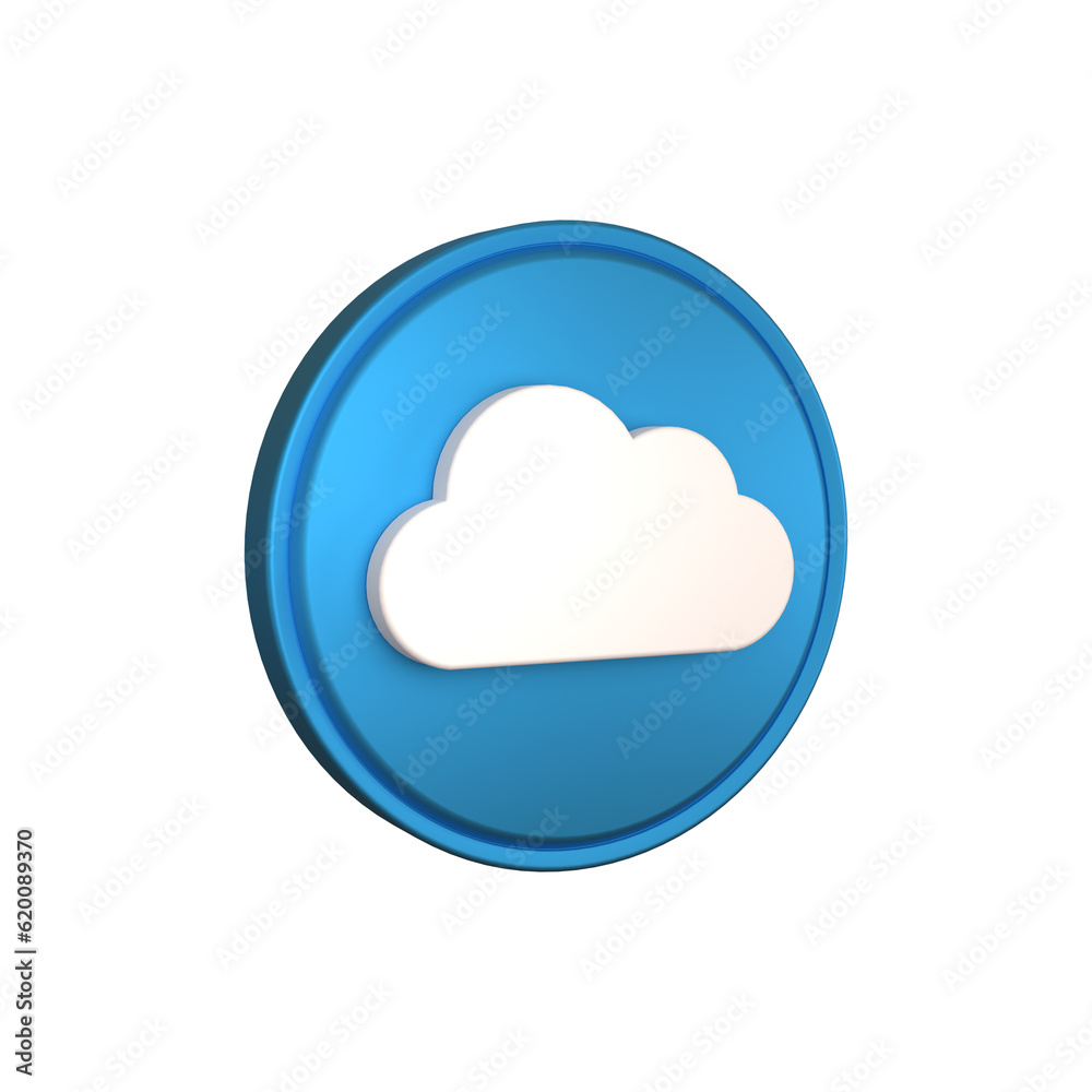 Cloud plastic. Realistic soft trendy silver clouds outdoor 3d rendering icon Cloud plastic. Realistic soft trendy silver clouds outdoor 3d rendering icon