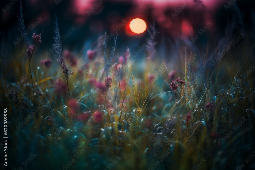 Fototapeta premium Flowers blurred. Generate Ai