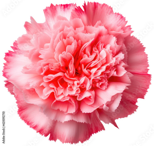 pink carnation flower blossom isolated on white backgroundas transparent PNG photo
