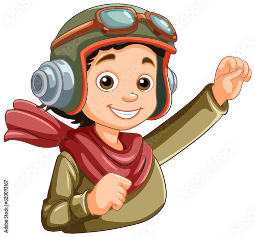 Cute pilot cartoon character