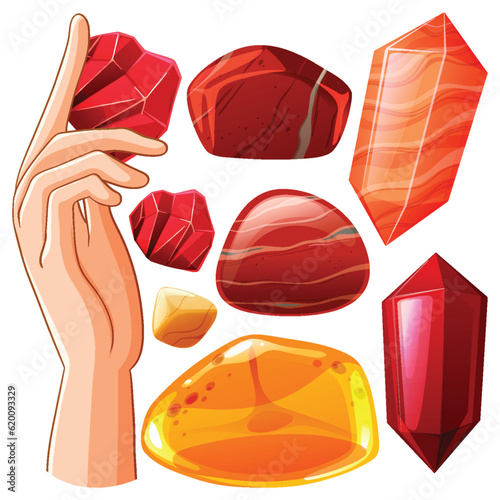 Set of lucky gem stone