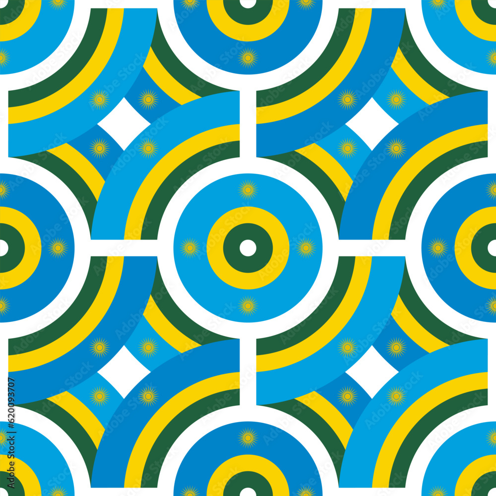rwanda flag pattern. tracery design. african background. vector illustration
