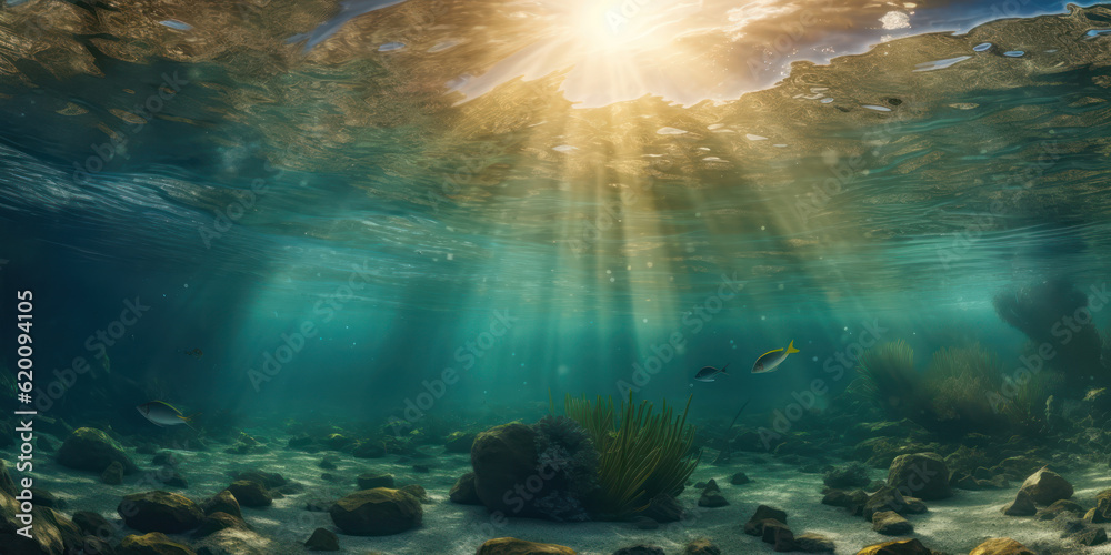 Fototapeta premium Underwater light rays