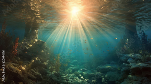 Underwater light rays 