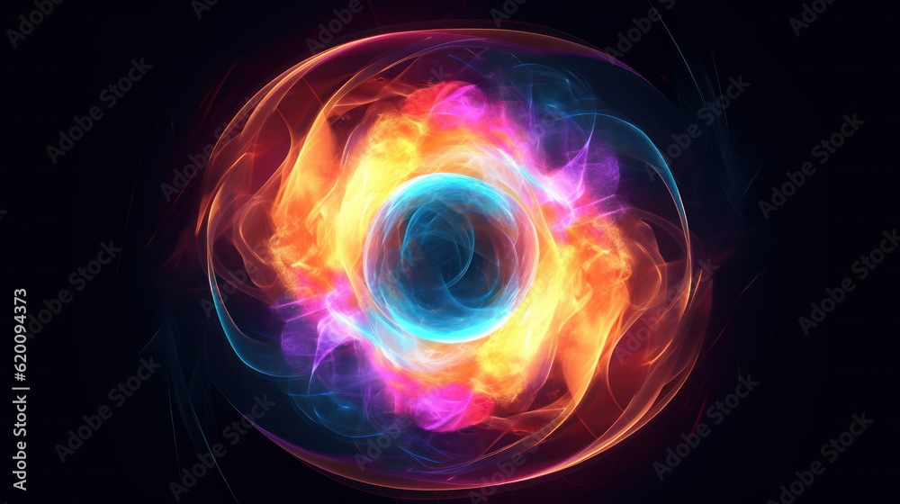 Abstract colorful circles on dark background Abstract colorful circles on dark background