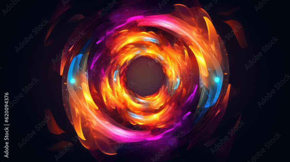 Abstract colorful circles on dark background Abstract colorful circles on dark background