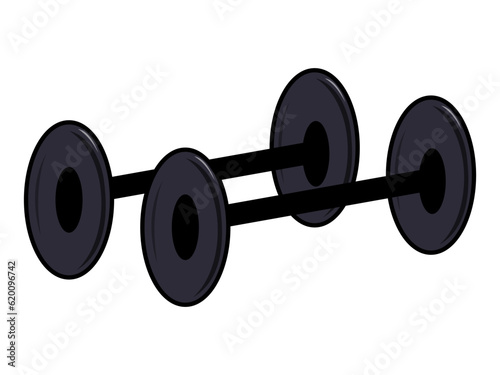Dumbbell weight equipment icon for exercise apps and websites. Vector illustration of dumbbel isolated on white background. Sports equipment.