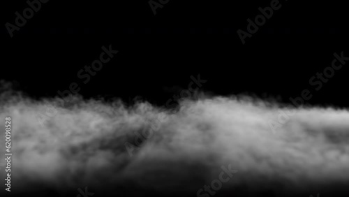 Smoke streaming on the ground. Video in a loop. Can be used as a special effect for your projects, video texture or background for designs, scenes, etc.