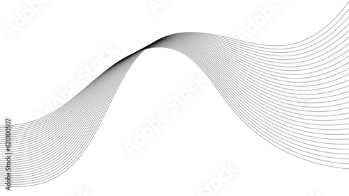 Abstract wavy black curved line on transparent background. Grey abstract background with flowing particles. Digital future technology concept. vector illustration. 