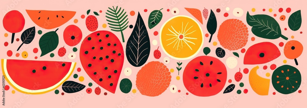 collage design pattern set featuring fruit shapes summer collage design pattern set featuring fruit shapes summer