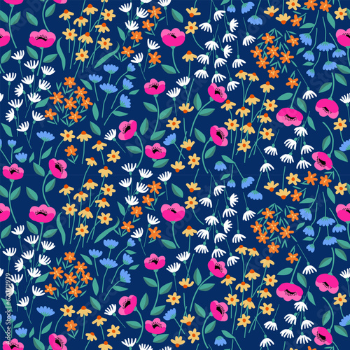 Hand drawn flowers  seamless patterns with floral for fabric  textiles  clothing  wrapping paper  cover  banner  interior decor  abstract backgrounds.