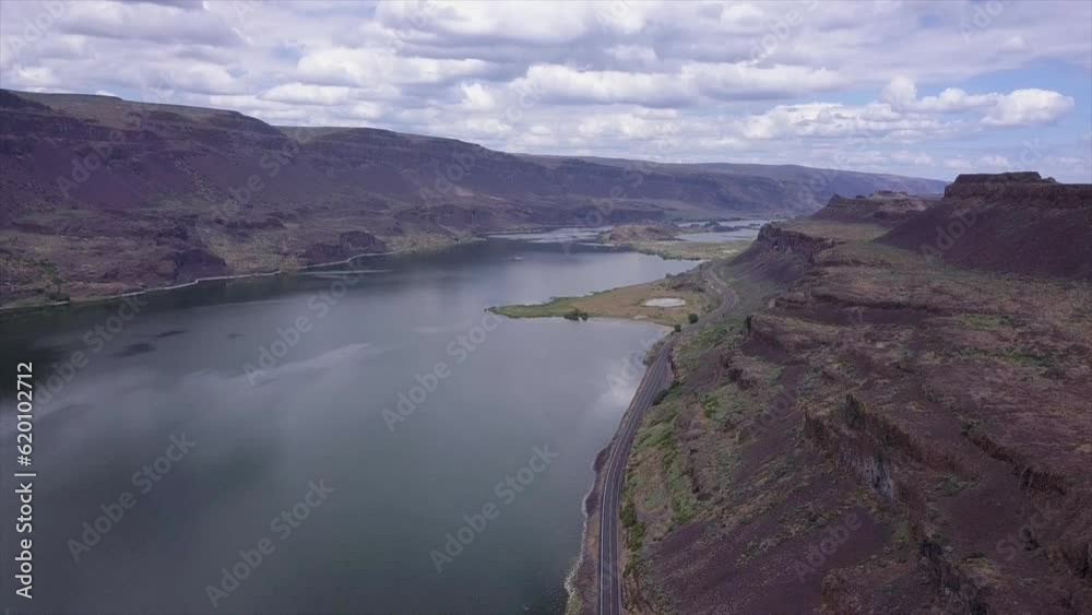 Dramatic Channeled Scablands landscape at Lenore Lake in central WA Dramatic Channeled Scablands landscape at Lenore Lake in central WA