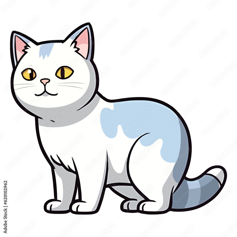 Playful Whiskers: Cute Burmilla Cat Illustration