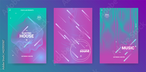 Abstract Music Poster. Electronic Dance Cover. Vector Dj Background.