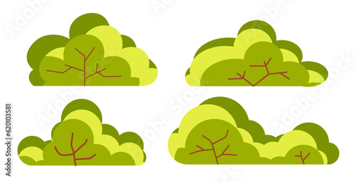 Bush and shrubs of park or garden, nature vector