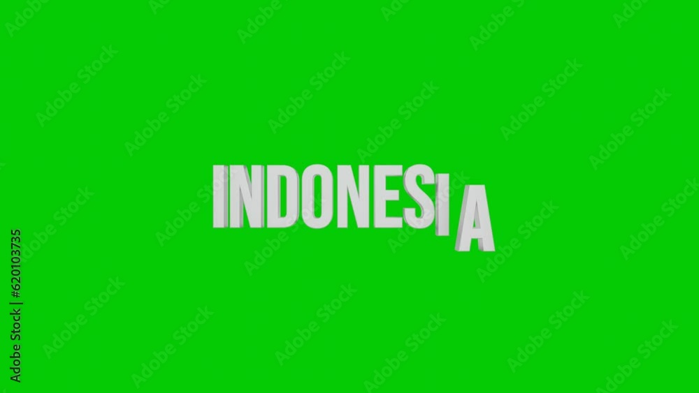3d text animation looping indonesia white color in green background. independence day concept. 3d text illustration rendering . 4k resolution looping video 3d text animation looping indonesia white color in green background. independence day concept. 3d text illustration rendering . 4k resolution looping video