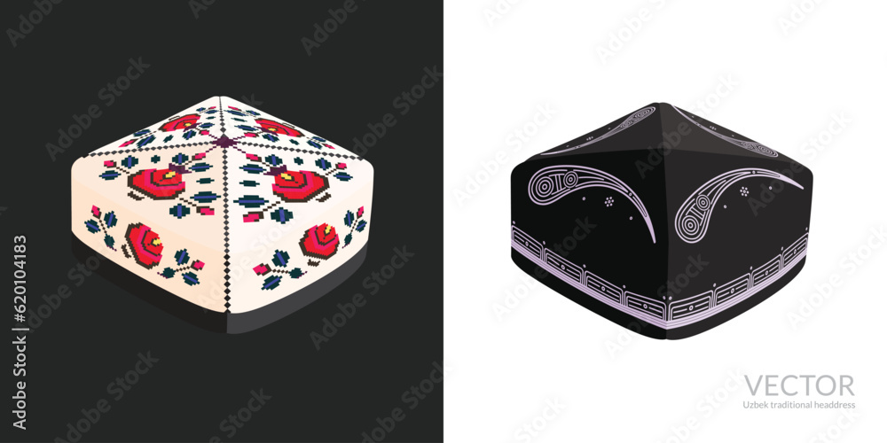 Fototapeta premium Uzbek traditional headdress Doppi
