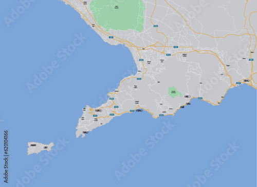 Amalfi Coast Vector Map