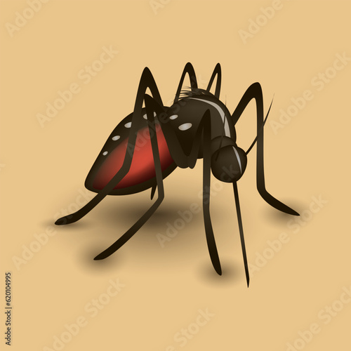 Realistic mosquito isolated vector illustration