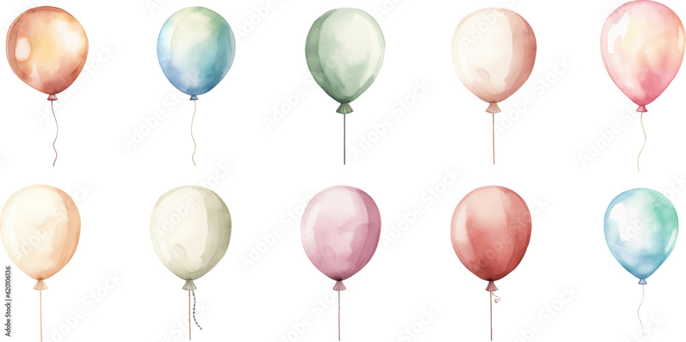 set balloon watercolor