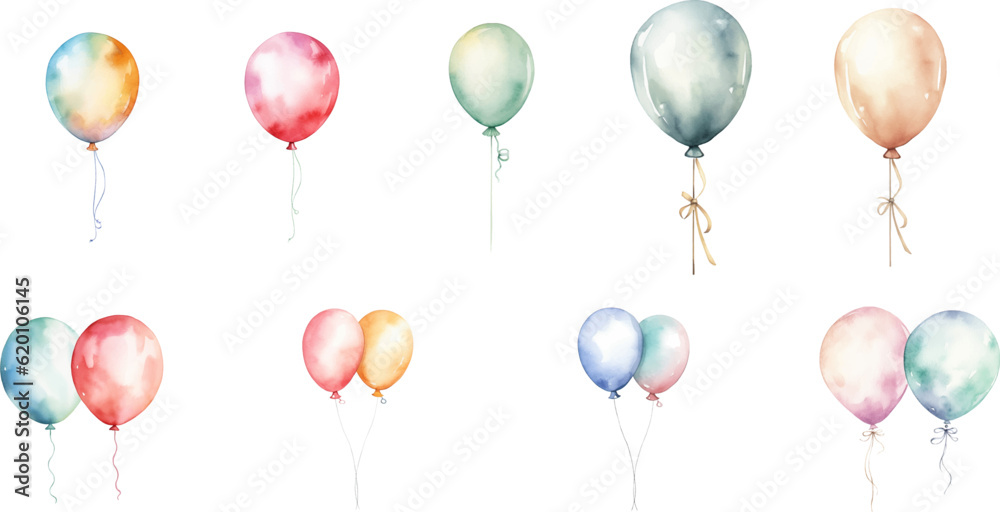 set balloon watercolor set balloon watercolor