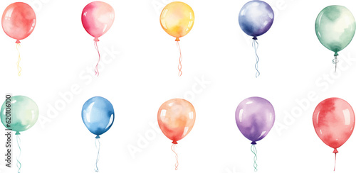 set balloon watercolor